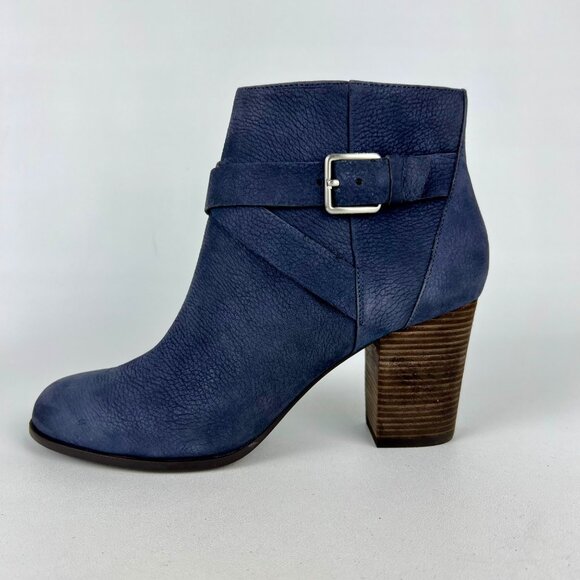 Cole Haan Womens Cassidy Strap Ankle Booties Blue Leather Block Heel size 9 - Picture 6 of 16